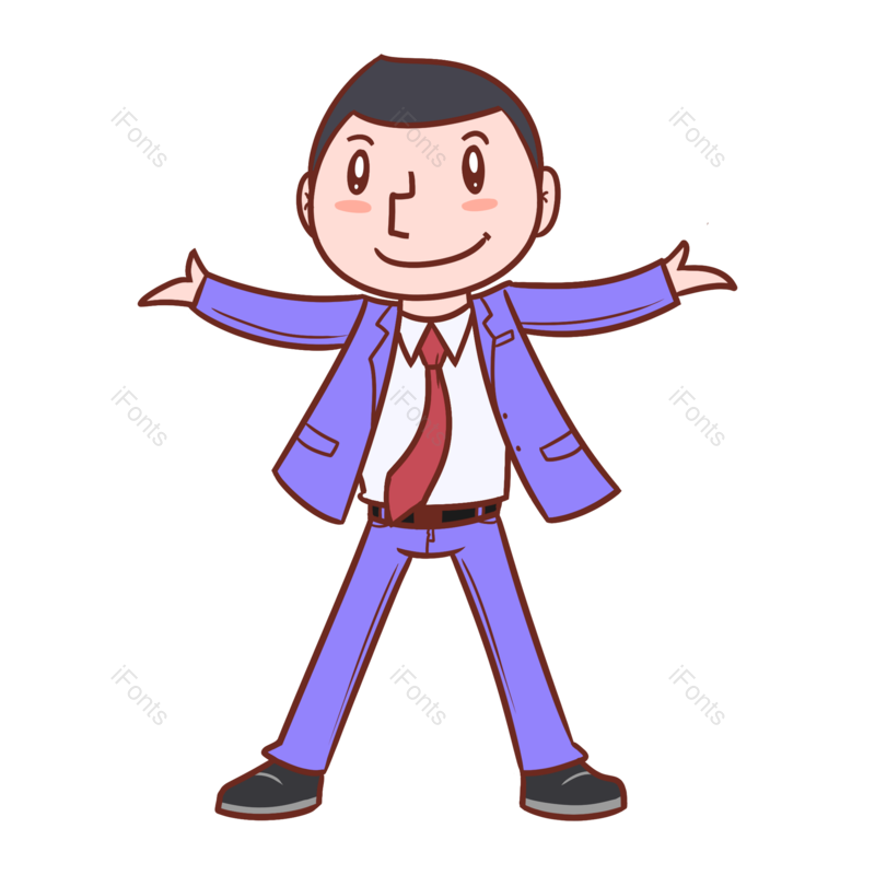 卡通图片,小人元素,白领PNG,卡通白领免抠素材